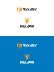 M and E letters logo. market logo