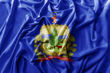 Fototapeta premium Ruffled waving United States Vermont flag