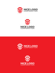 Fototapeta premium robot ninja logo, red samurai character with two swords on his back