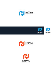 logo with the letter n, road map logotype