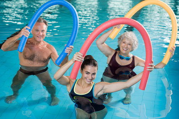 Aqua aerobics with seniors
