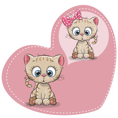 Cute cartoon Dreaming Kitten