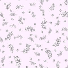 Herbal tea seamless pattern.