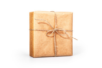 Christmas gift box isolated on white