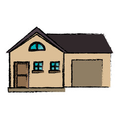 drawing house modern style with garage vector illustration eps 10