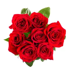 Printed kitchen splashbacks Roses red roses bouqet isolated on white background