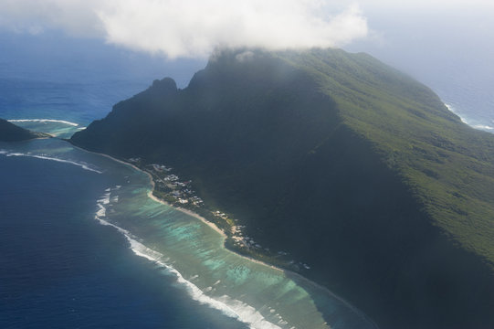 Aerial of Ofu Island, Manua Island group, American Samoa, South Pacific