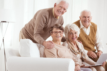 Senior woman using laptop