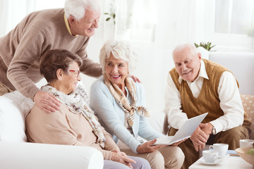 Obraz premium Pensioners of senior house