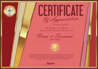 Certificate retro design template