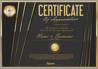 Certificate retro design template