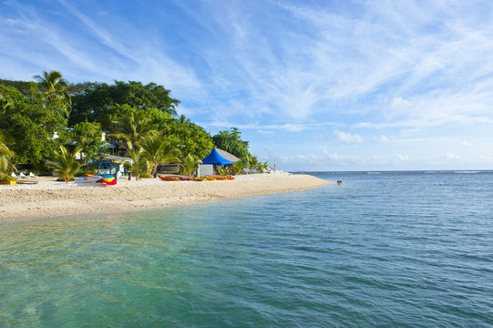 White sand beach at Hideaway Island near Port Vila, Island of Efate, Vanuatu, South Pacific