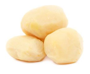 Pile of boiled potatoes isolated