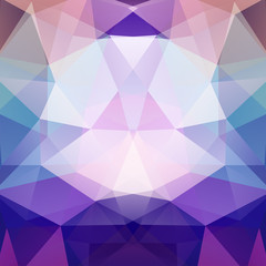 Fototapeta premium Geometric pattern, polygon triangles vector background in violet and blue tones. Illustration pattern