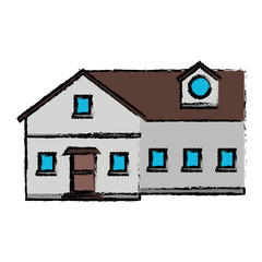 drawing family house exterior concept vector illustration eps 10