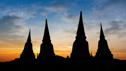 Old temple on twilight