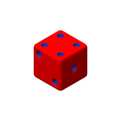 Dice. 3d Vector colorful illustration. 3d isometric style.