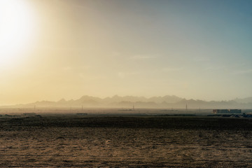 Sunset near Safaga, Egypt. Splittoned image.