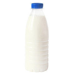 A bottle of rustic milk isolated on white background
