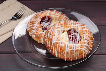 Assorted Danish on plate