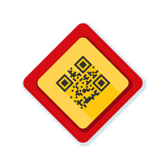 QR code button sign