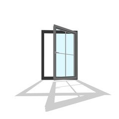 Open window.Isolated on white background. 3d Vector illustration