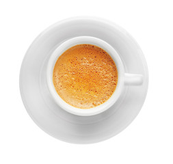 Cup of coffee on white background