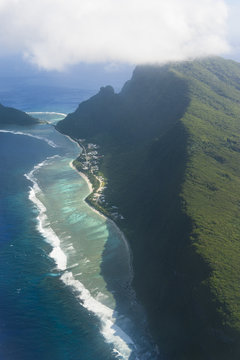 Aerial of Ofu Island, Manua Island group, American Samoa, South Pacific