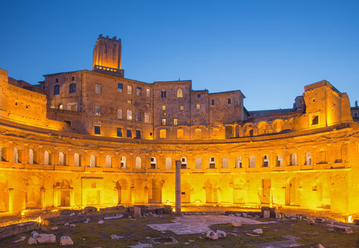 Rome - Foro di Traiano - Trajan's Forum at dusk