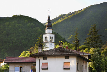 Fototapeta na wymiar Church of Assumption of Virgin Mary in Tolmin. Slovenia