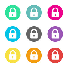 Lock icon flat design vector