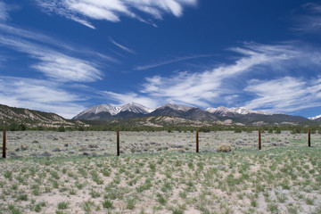 Fototapeta na wymiar Snow Covered Mountains In The Continental Divide Of The United States