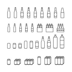 Beer package icon set