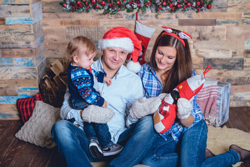 Cute yang family prepare for christmas