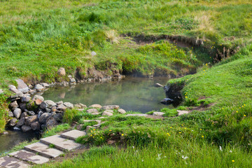 Hot spring bath in Iceland