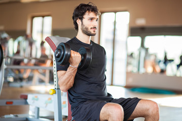 Man training in a gym