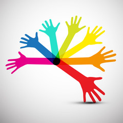 Colorful Hands Vector