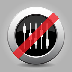 black metallic button,equalizer symbol banned icon