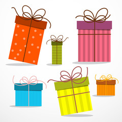 Retro Paper Gift Boxes Vector