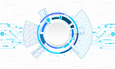 vector tech circle and technology background.