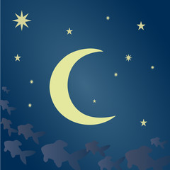 Obraz na płótnie Canvas Fabulous lunar night