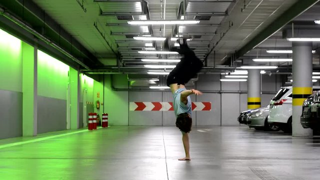 Breakdancer in the garage