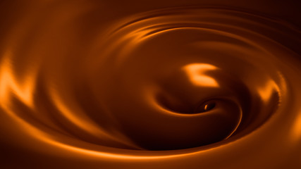 Sweet, delicious, caramel, chocolate background. 3d illustration