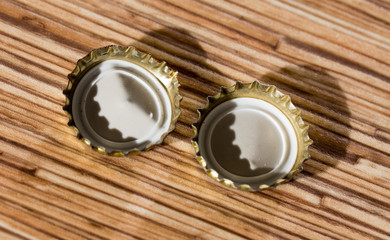 bottle cap on the table. macro