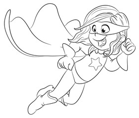 Vektor Illustration einer starken Superheldin