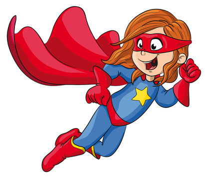 Vektor Illustration einer starken Superheldin