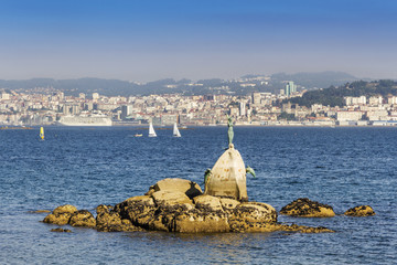 Vigo city panoramic view