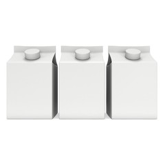 Milk or juice box with lid. Retail package mockup. 3d render illustration isolated on white.