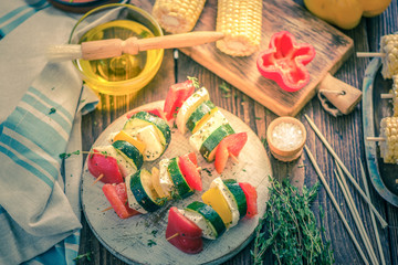 preparation for bbq garden party