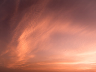 Dramatic cloud sunset orange tone